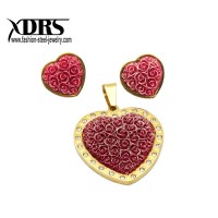 Hotsale Heart Shape Gemstone Bridal Wedding Ladies Jewelry Set