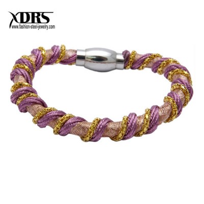 Mixed Colors Hair Tie Female Bangle With Magnetic Metal Clasp