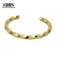 Factory Wholesale 18K Gold Plated Womens Wave Bracelet Bangle