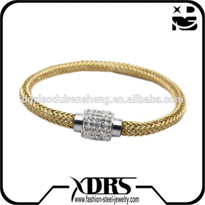 Wholesale Stainless steel Simple Gold Design Silk Thread Making Bangle